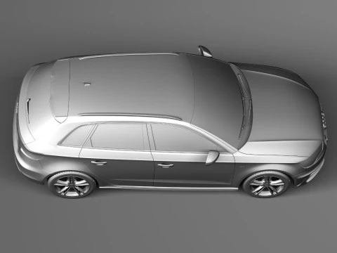 Audi A3 5-door S-line 2014 3D Model