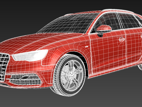 Audi A3 5-door S-line 2014 3D Model