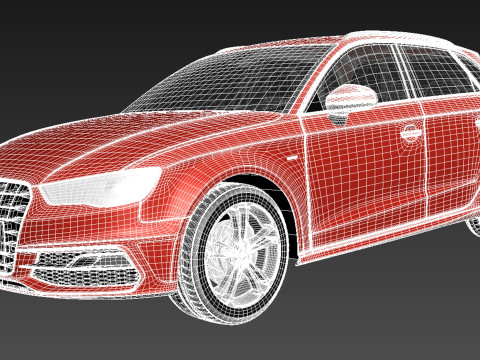 Audi A3 5-door S-line 2014 3D Model