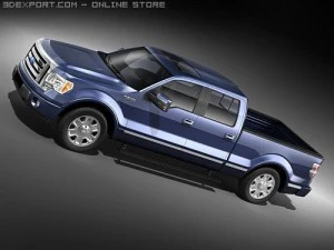 F-150 Crew Cab 2009 midpoly Modèle 3D