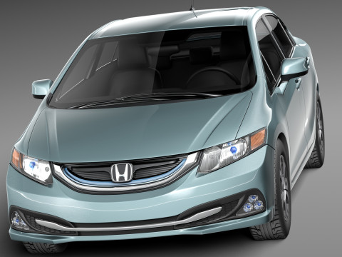 Honda Civic Sedan Hybrid 2013 Modelo 3D