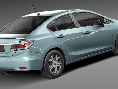 Honda Civic Sedan Hybrid 2013 Modelo 3D