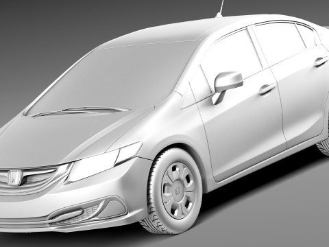Honda Civic Sedan Hybrid 2013 Modelo 3D
