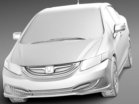 Honda Civic Sedan Hybrid 2013 Modelo 3D
