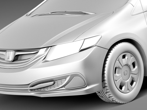 Honda Civic Sedan Hybrid 2013 Modelo 3D