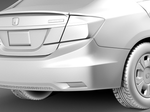 Honda Civic Sedan Hybrid 2013 Modelo 3D