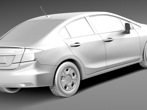 Honda Civic Sedan Hybrid 2013 Modelo 3D