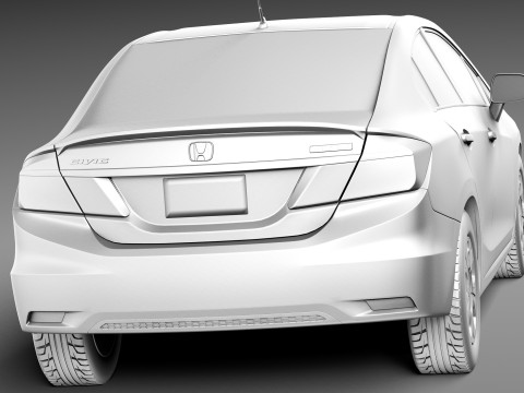 Honda Civic Sedan Hybrid 2013 Modelo 3D