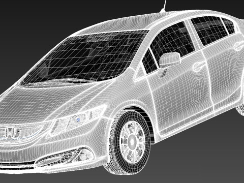 Honda Civic Sedan Hybrid 2013 Modelo 3D