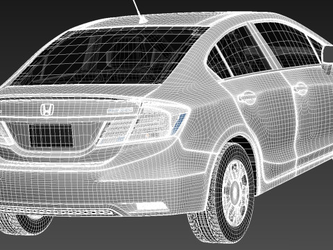Honda Civic Sedan Hybrid 2013 Modelo 3D