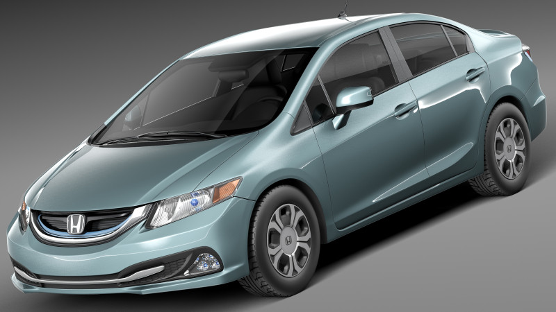 Honda Civic Sedan EX 2013 Model 3D .c4d .max .obj .3ds .fbx .stl .blend 