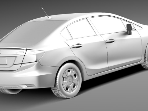 Honda Civic Sedan EX 2013 Model 3D