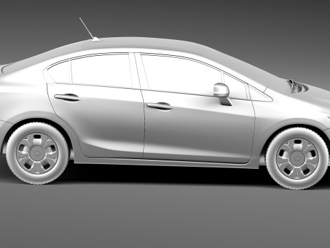 Honda Civic Sedan EX 2013 Model 3D