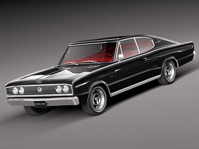 Dodge Charger 1966 3D Model .c4d .max .obj .3ds .fbx .stl .blend