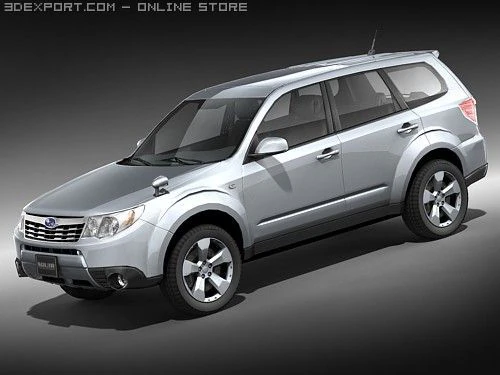 Subaru Forester SUV 2009 midpoly 3D Model .c4d .max .obj .3ds .fbx .stl .blend 