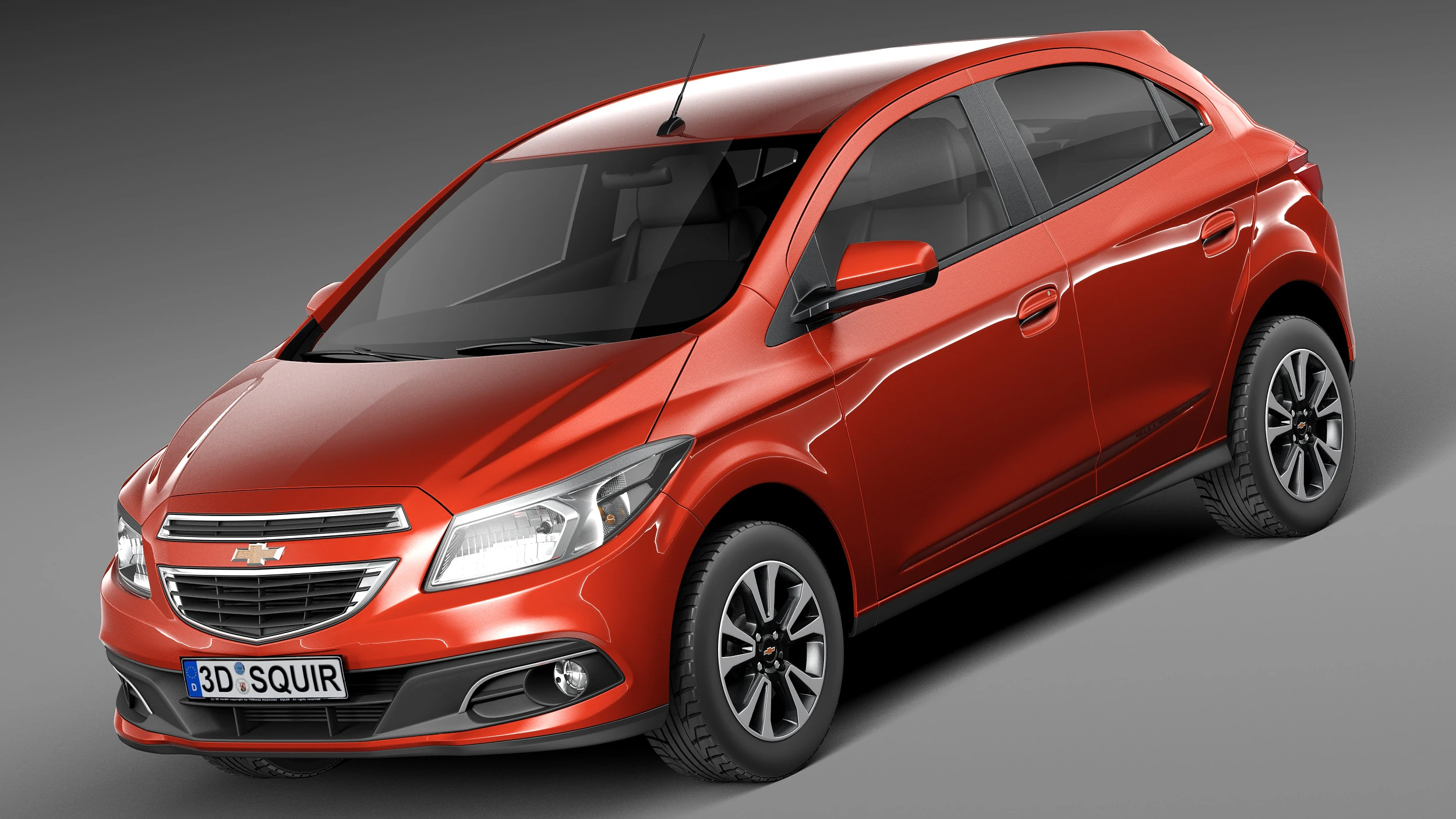 Chevrolet Onix 2013 3D Model .c4d .max .obj .3ds .fbx .stl .blend 