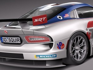 Dodge Viper GTSR 2013 Race Car 3D Модель