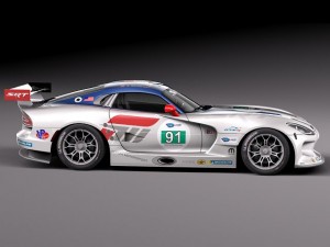 Dodge Viper GTSR 2013 Race Car 3D Модель