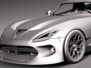 Dodge Viper GTSR 2013 Race Car 3D Модель