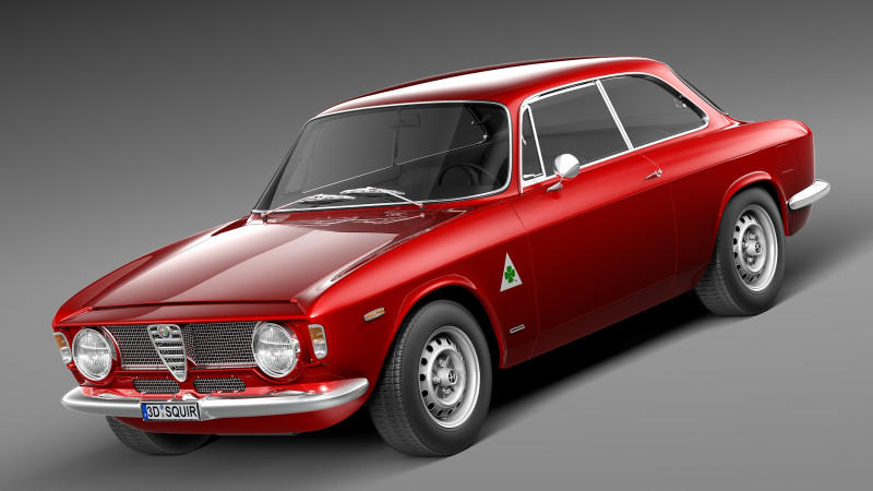 Alfa Romeo Giulia GTA 1965-1969 3D Model .c4d .max .obj .3ds .fbx .stl .blend