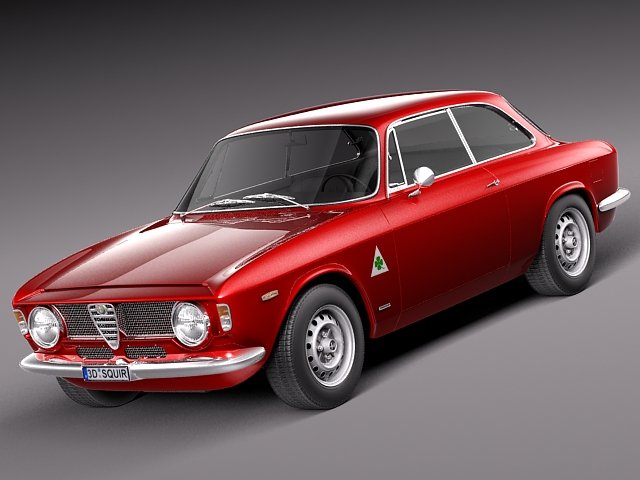 Alfa Romeo Giulia GTA 1965-1969 Modello 3D .c4d .max .obj .3ds .fbx .stl .blend 