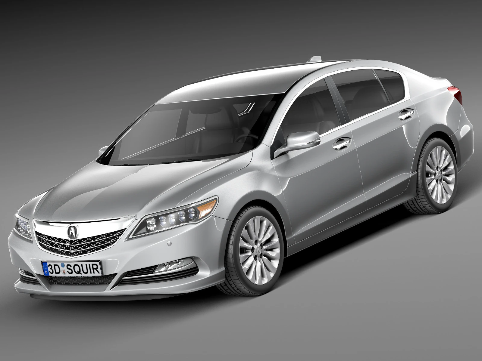 Acura RLX 2014 3D Model .c4d .max .obj .3ds .fbx .stl .blend