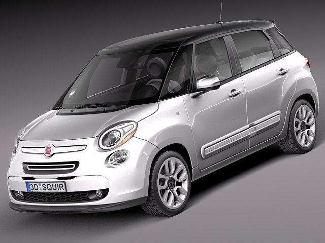 Fiat 500L USA Version 2013 Model 3D .c4d .max .obj .3ds .fbx .stl .blend 