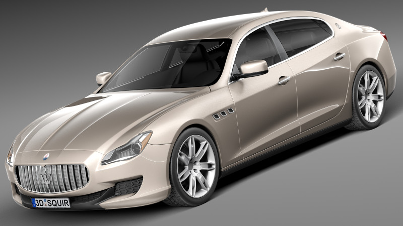 Maserati Quattroporte 2013 3D 모델 .c4d .max .obj .3ds .fbx .stl .blend 