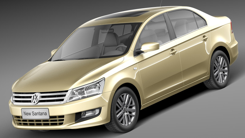 Volkswagen Santana 2014 3Dモデル .c4d .max .obj .3ds .fbx .stl .blend 