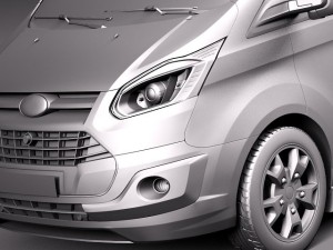 Transit Custom 2013 Van 3D 모델