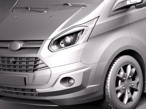 Transit Custom 2013 Van 3D Model
