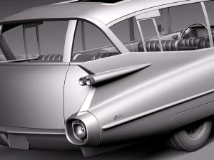 Cadillac Fleetwood 75 Station Wagon 1959 3D Model