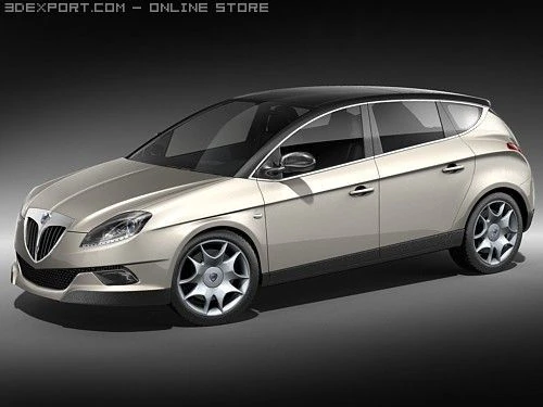 Lancia Delta 2009 Hatchback 3D Model .c4d .max .obj .3ds .fbx .stl .blend 