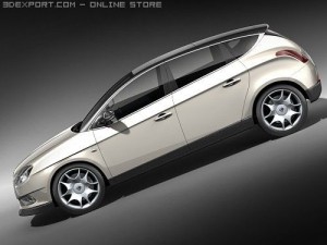 Lancia Delta 2009 Hatchback 3D-Modell
