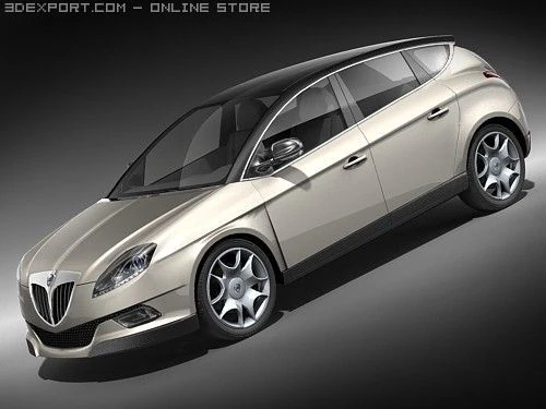 Lancia Delta 2009 midpoly 3D Model .c4d .max .obj .3ds .fbx .stl .blend 