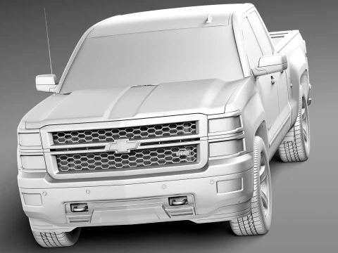 Chevrolet Silverado 1500 crew cab 2013 3D Model