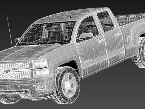 Chevrolet Silverado 1500 crew cab 2013 3D Model