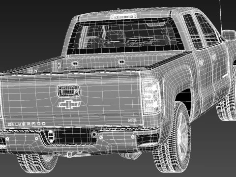Chevrolet Silverado 1500 crew cab 2013 3D Model