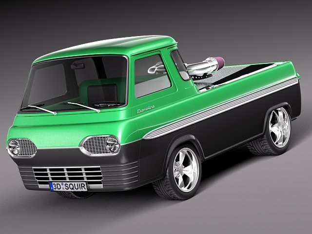 E100 Econoline 1961-1967 free sample model Modelo 3D .c4d .max .obj .3ds .fbx .stl .blend 