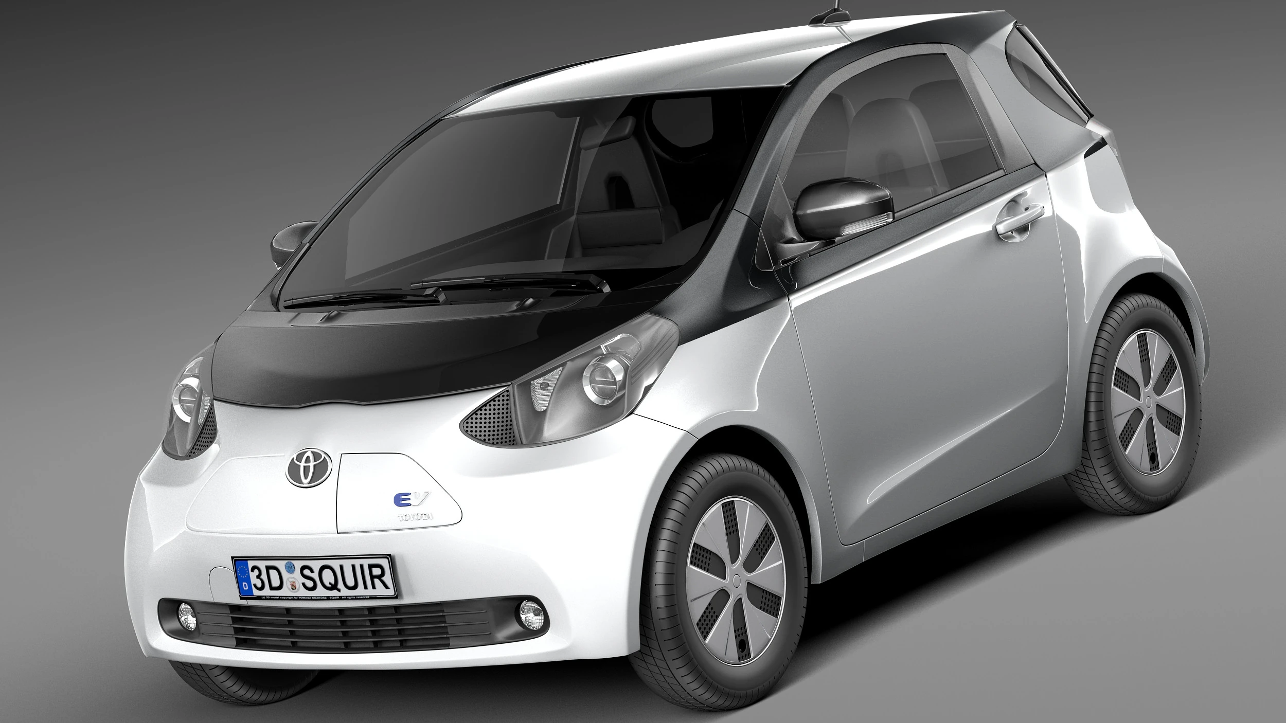Toyota IQ EV 2013 3D Model .c4d .max .obj .3ds .fbx .stl .blend