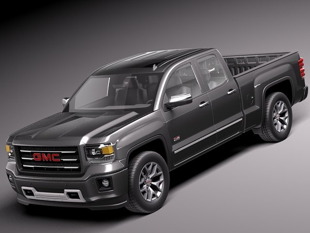 GMC Sierra 1500 Crew Cab 2013 3D Model .c4d .max .obj .3ds .fbx .stl .blend 