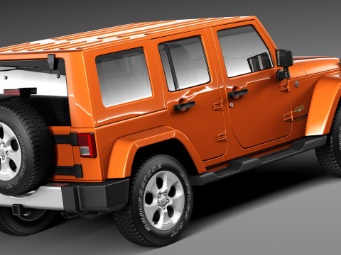 Jeep Wrangler Unlimited Sahara 2013 Modelo 3D