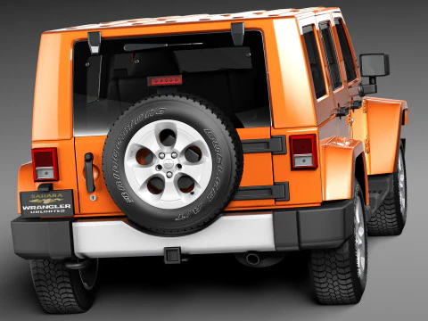 Jeep Wrangler Unlimited Sahara 2013 3D Model