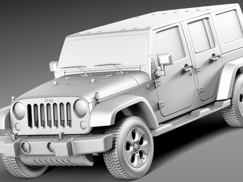 Jeep Wrangler Unlimited Sahara 2013 Modelo 3D