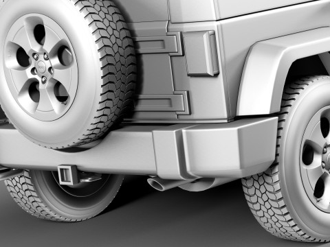 Jeep Wrangler Unlimited Sahara 2013 Modelo 3D