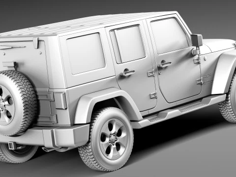 Jeep Wrangler Unlimited Sahara 2013 3D Model