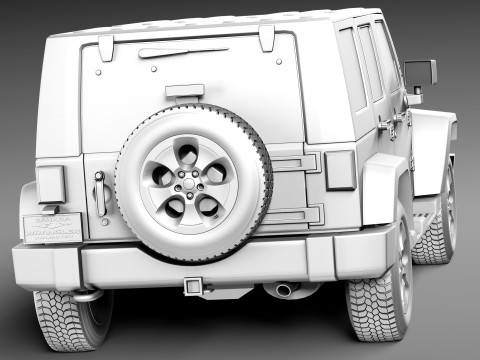 Jeep Wrangler Unlimited Sahara 2013 Modelo 3D