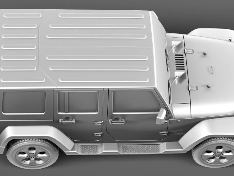 Jeep Wrangler Unlimited Sahara 2013 3D Model