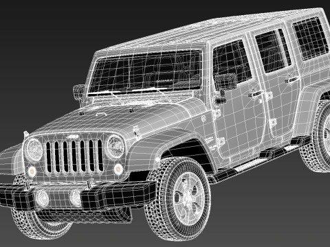 Jeep Wrangler Unlimited Sahara 2013 3D Model