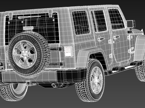 Jeep Wrangler Unlimited Sahara 2013 Modelo 3D